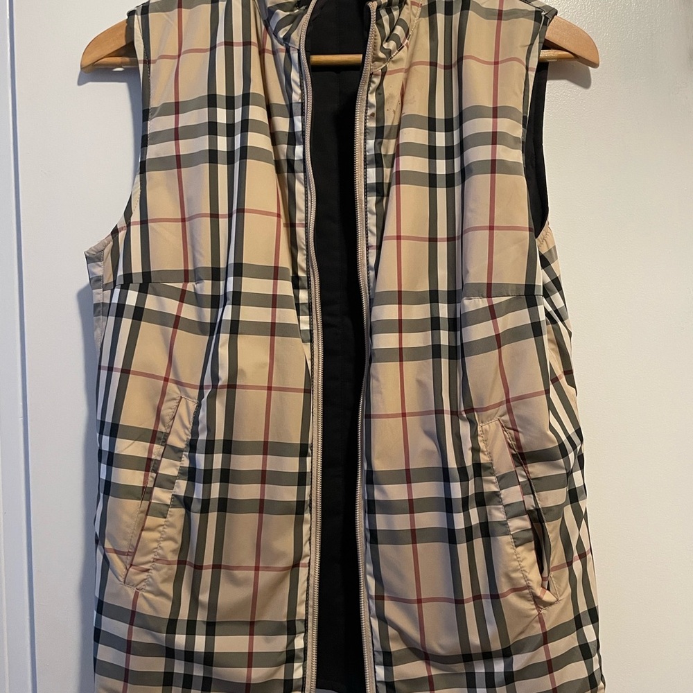 Burberry Beige and Black Checkered Vest